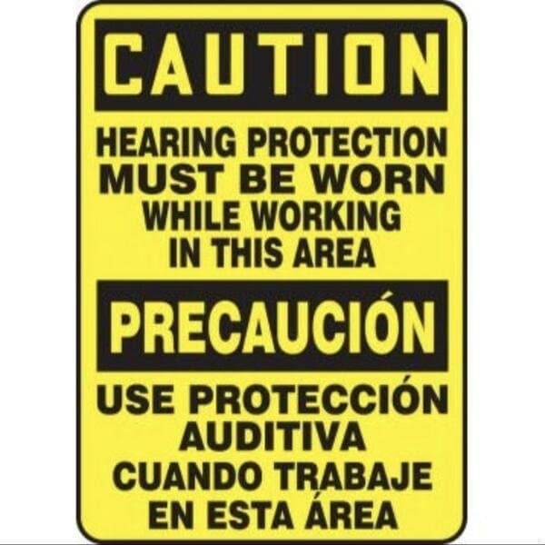 Accuform BILINGUAL OSHA CAUTION Safety Sign SBMPPE646XP SBMPPE646XP - main